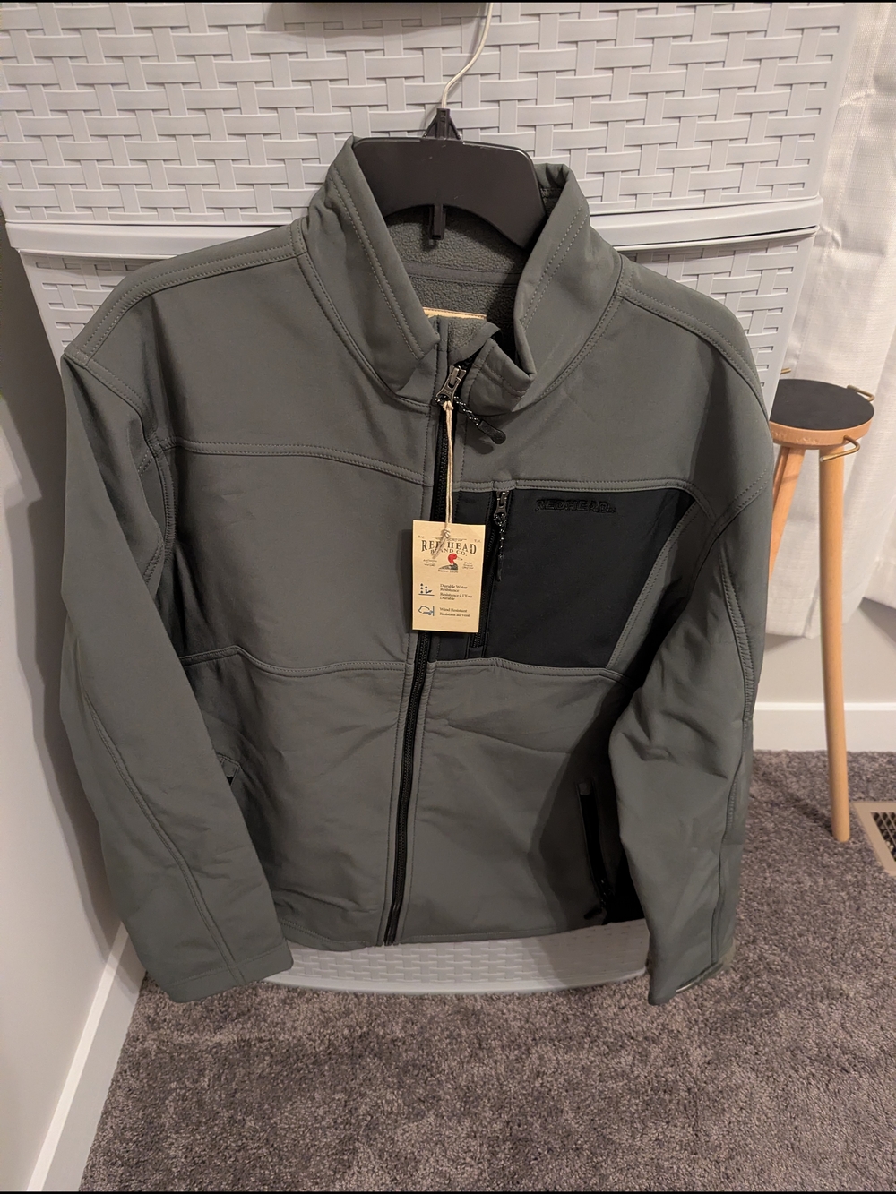 RedHead Men's Performance Jacket in Olive Green with Black Chest Panel